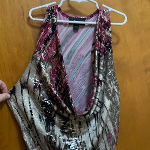 Scoop neck razor back tank top